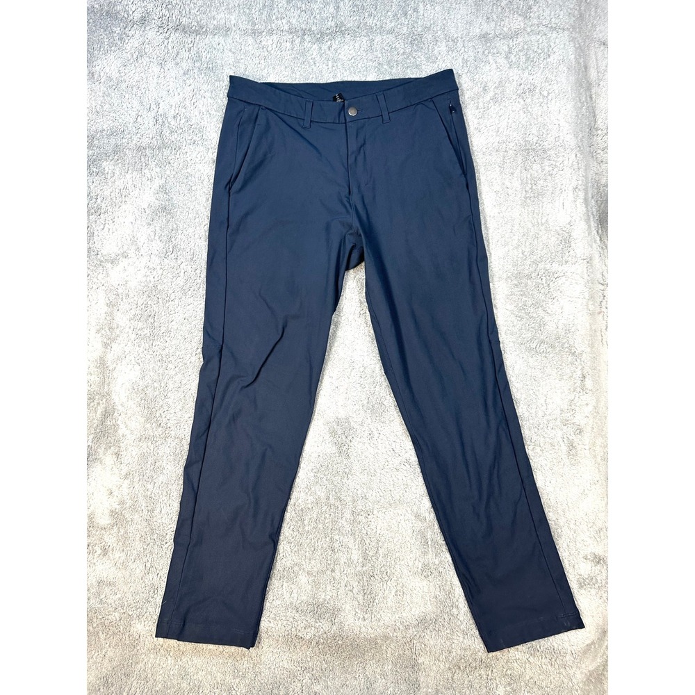Lululemon 33 Mens Commission Pants Slim in‎ Navy Blue Warpstreme LM5522S